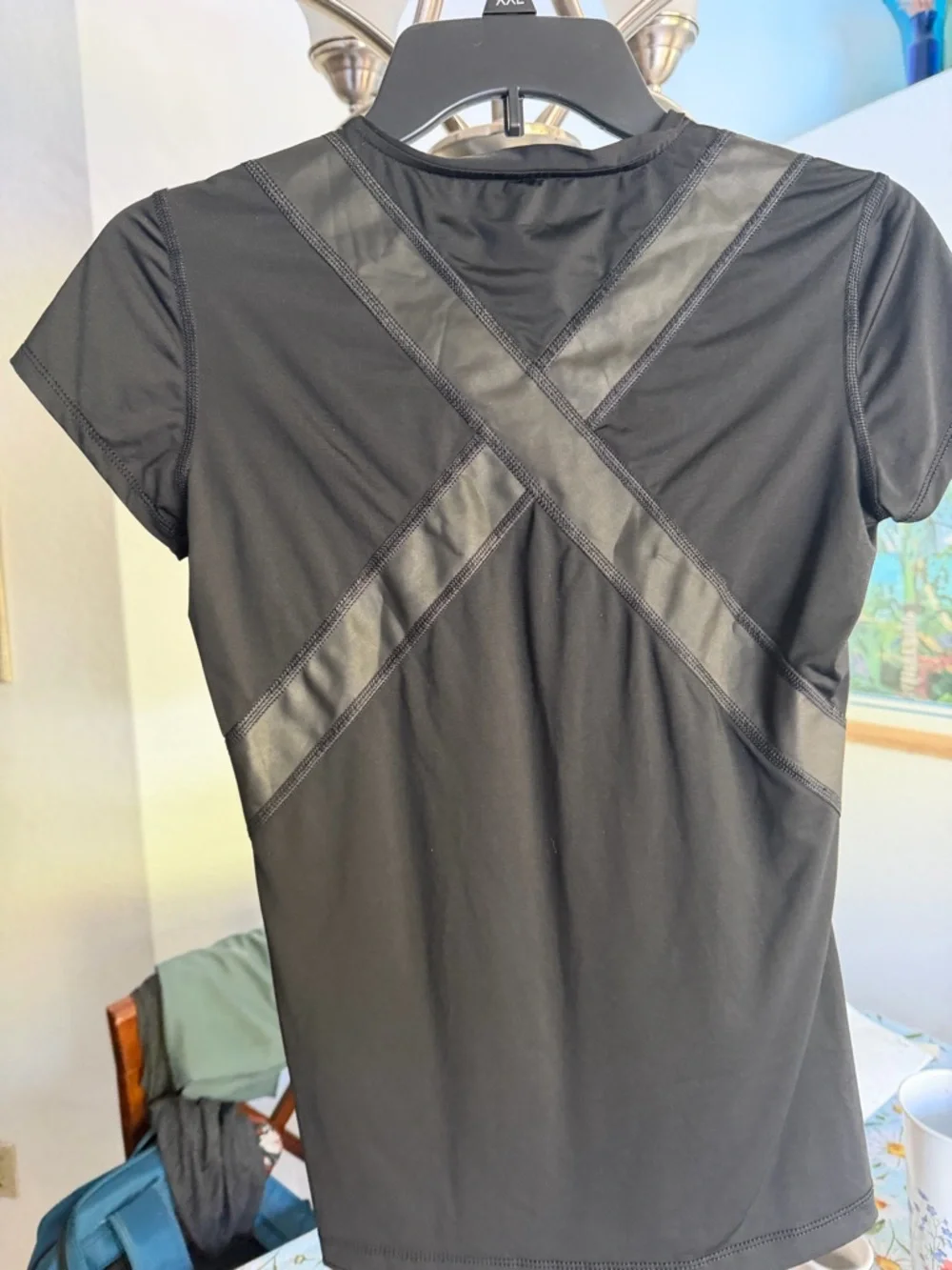 Virus Black V-Neck Performance Tee with White Logo - Picture 3 of 3